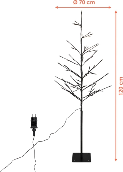 Spetebo LED Baum Deko für Außen und Innen 120 cm Höhe, Netzteil, LED fest integriert, gold, Weihnachts Dekobaum mit 80 LED beleuchtet Bild 2