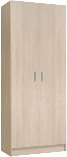 Dmora - Mehrzweck-Schrank Charleston, Besenschrank mit 2 Türen, Schuhregal mit Regalen, Besenkammer, cm 73x37h180, Eiche