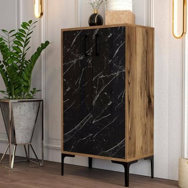 Dmora Schuhregal Apus 60 x 35 x 111 cm Braun 8 Paar, 3 Böden, 4 Fächer