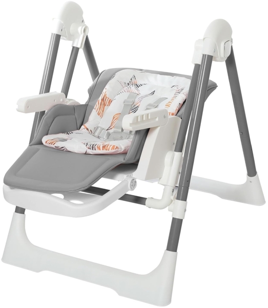 Baby Vivo Hochstuhl Kinderhochstuhl 3in1 / Babywippe für Kinder - Lulu in Grau Bild 9