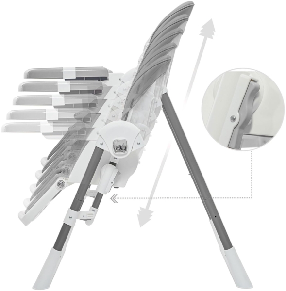 Baby Vivo Hochstuhl Kinderhochstuhl 3in1 / Babywippe für Kinder - Lulu in Grau Bild 6