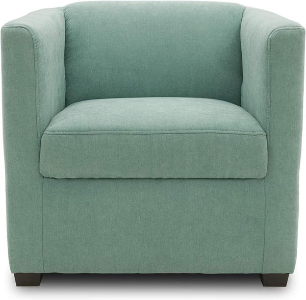 DOMO. collection Bob Sessel, retro Sessel mit Armlehnen und Federkern, 73 x 75 x 69 cm, kleiner Polstersessel Cocktail Loungesessel in Mikrofaser mint grün