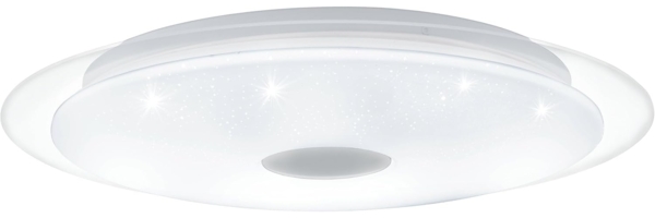 Eglo 98324 LED Deckenleuchte LANCIANO 1 mit Kristallen weiß, transparent weiß, chrom Ø56cm H:8cm