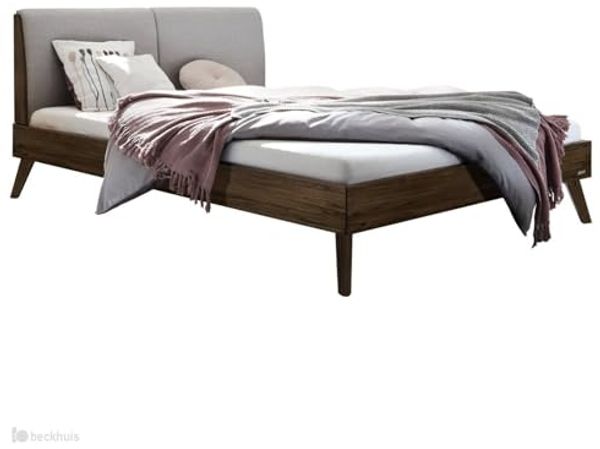Hasena pronto - Wood Simone Massivholzbett 180x200 Nussbaum, geölt 327-Pepe beige