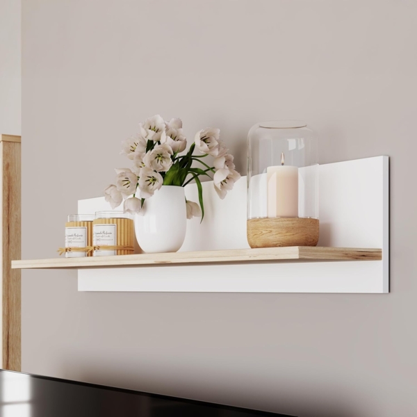 FORTE Wandboard Vankka Regal Wandmontage, Wandregal, zweifarbiges Dekor, einfache Montage