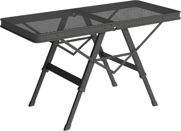 Outsunny Campingtisch mit Metallgitter (höhenverstellbar Klapptisch, 1-St, klappbar Gartentisch aus Aluminium), für Garten, Balkon, Camping, 90 x 40,5cm Schwarz