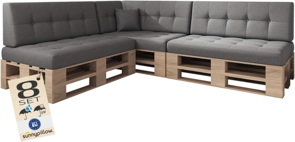 sunnypillow Palettenkissen Palettenkissen VERONA 8er Set