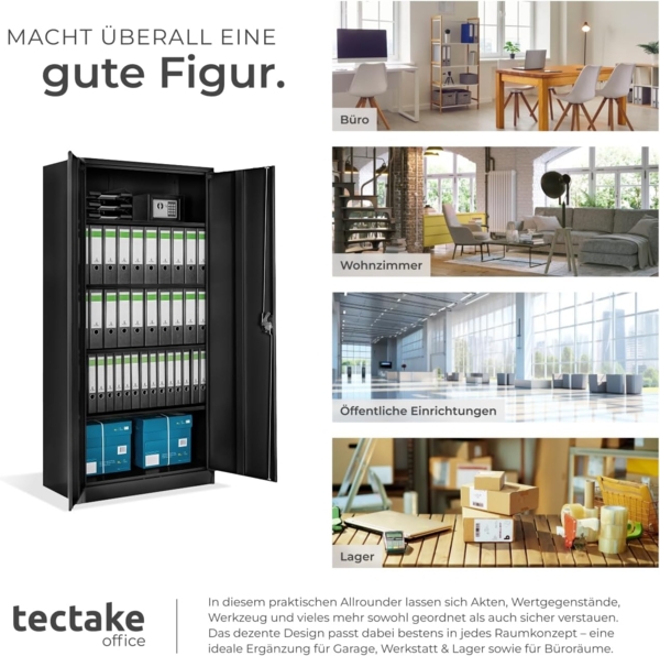 TecTake 800598 - Aktenschrank, Individuell höhenverstellbare Einlageböden, Leichte Montage - Diverse Modelle (Typ 2 | Nr. 402938) Bild 8