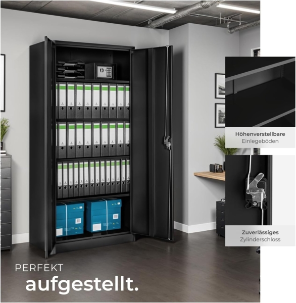 TecTake 800598 - Aktenschrank, Individuell höhenverstellbare Einlageböden, Leichte Montage - Diverse Modelle (Typ 2 | Nr. 402938) Bild 6
