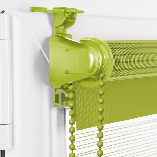 Doppelrollo Klemmfix ohne Bohren 60x100 cm Olivegrün Duo Rollo Klemmrollo Sonnenschutzrollo Fensterrollo für Fenster & Türen Zebrarollo Seitenzugrollo Bild 3