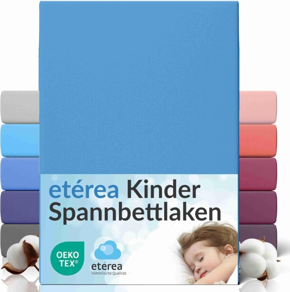 etérea Comfort Jersey Spannbettlaken Hellblau 60x120 cm - 70x140 cm