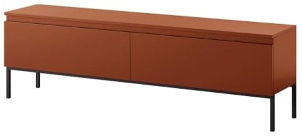 Selsey Bemmi TV-Lowboard TV-Schrank stehend, Ziegelrot mit Metallbeinen, 150 cm