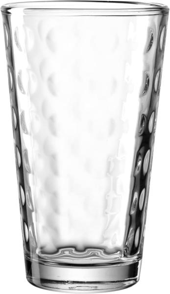 Leonardo Trinkglas Optic, Wasserglas, Saftglas, Kalk-Natron Glas, Klar, 400 ml, 012548