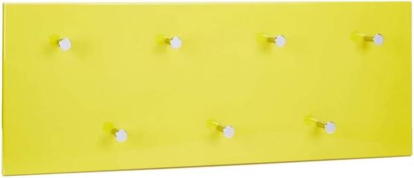 HAKU Möbel Wandgarderobe, MDF, gelb-chrom, B 80 x T 6 x H 30 cm