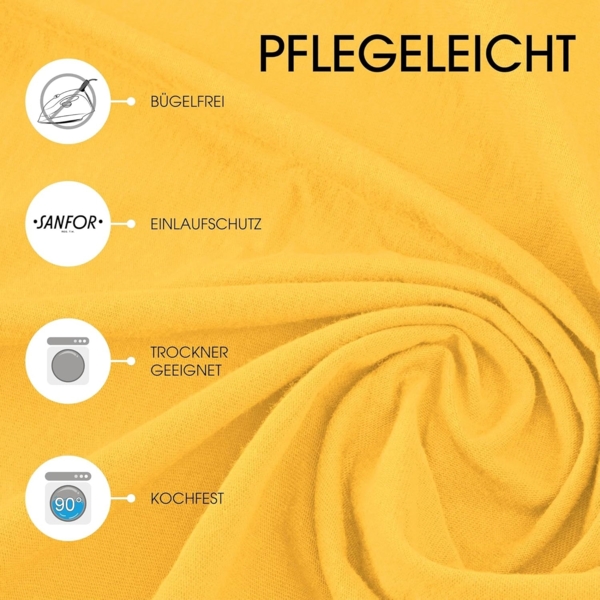 CelinaTex Jersey Topper Spannbettlaken Lucina Doppelpack 90x200-100x200 cm mais gelb 100% Baumwolle gekämmt bis 12cm Matratzenhöhe Oeko-TEX Bild 5