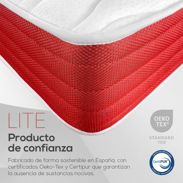 Dreaming Online Viskoelastische Matratze Lite, wendbar, fest und komfortabel, sehr atmungsaktiv, für Winter/Sommer, Weiß, 135x200 Bild 6