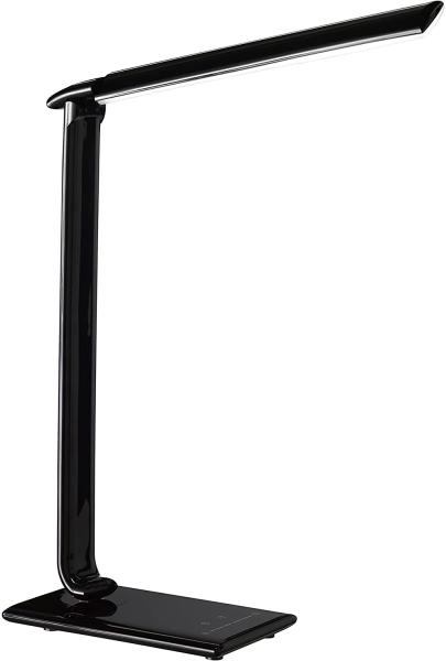 LED Tischleuchte, dimmbar, USB, schwarz, H 56cm, TUBAC