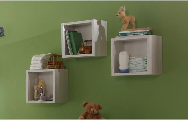 Hängeregale 0478 30-3er anderson pine weiss matt 29 x 29 x 20 cm