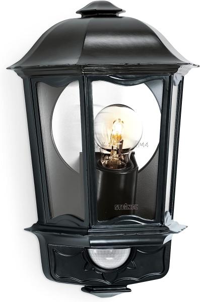 Steinel Sensor-Außenleuchte L 190 S schwarz, 180°-Infrarot-Bewegungsmelder, E27, Softlichtstart, Grundlichtfunktion, Aluminium