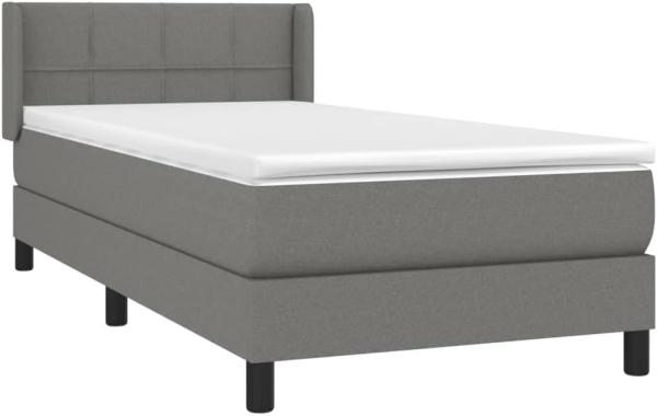 Boxspringbett mit Matratze Dunkelgrau 90x200 cm Stoff (Farbe: Grau)