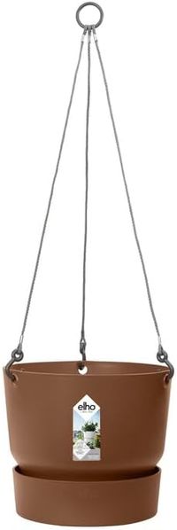 Elho Greenville Hängeampel 24 - Blumentopf für Balkon & Außen - Ø 23. 5 x H 20. 5 cm - Braun/Ingwer Braun