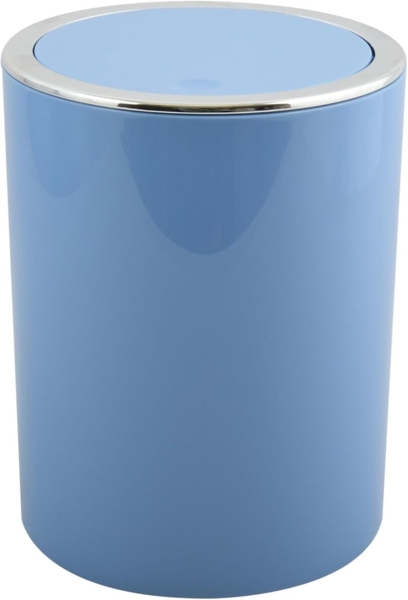 MSV Bad Serie "ASPEN" Design Kosmetikeimer Bad Treteimer Schwingdeckeleimer Abfallbehälter mit Schwingdeckel 6 Liter (ØxH): ca. 18,5x26 cm Pastell Blau