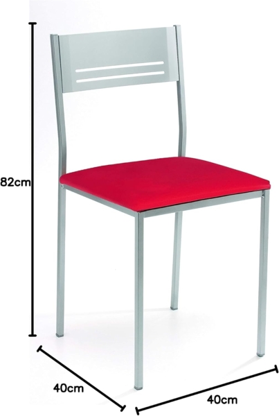 ASTIMESA SCSIRO Küchenstuhl, Metallgestell, rot, Altura de asiento 45 cms Bild 4