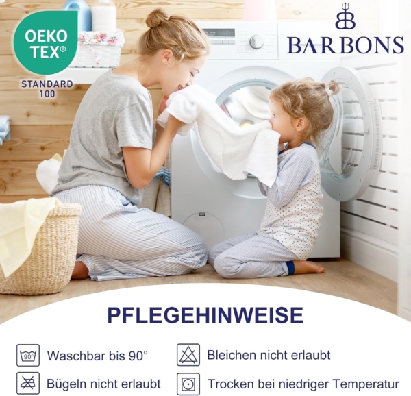BARBONS Matratzenschoner 120x200 2er - Oeko-TEX Zertifiziert wasserdichte Matratzenauflage Inkontinenzunterlage waschbar Atmungsaktiv (120x200 cm 2er Set) Bild 6