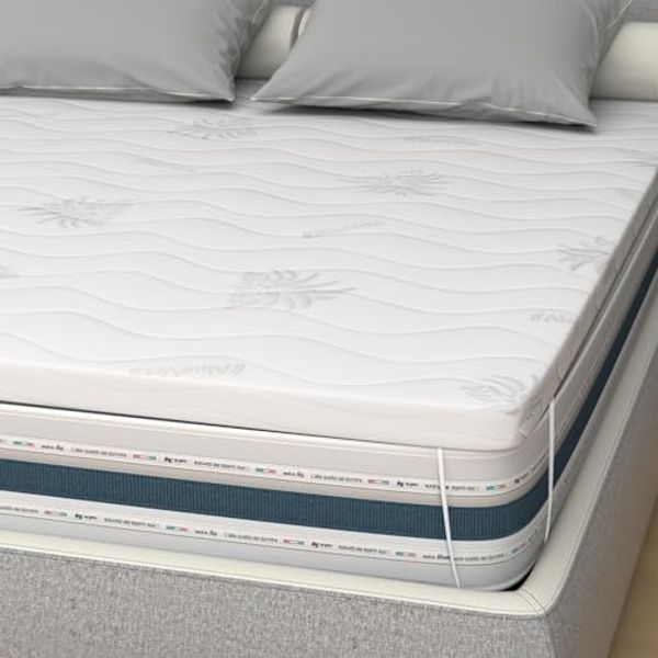 miasuite i sogni italiani Topper aus Memory Foam 120x200 - Höhe 5 cm, Abziehba, Aloe Vera, Medizinprodukt