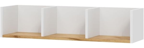 Wandregal Tomy Weiß/Goldkraft Eiche 90 x 20 cm Vicco