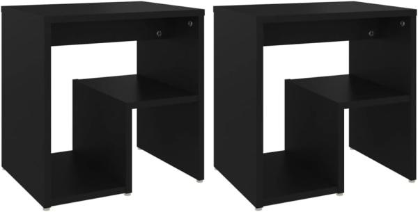 vidaXL Nachttische 2 Stk. Schwarz 40x30x40 cm Holzwerkstoff 806331