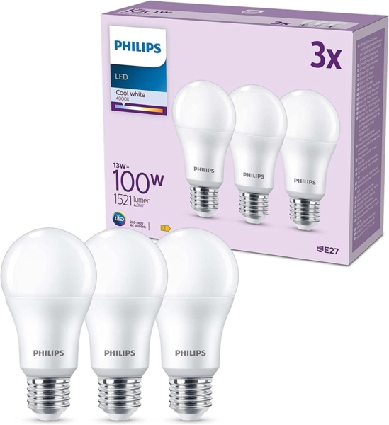 Philips LED Lampe, Kaltweiß, 3-er Pack