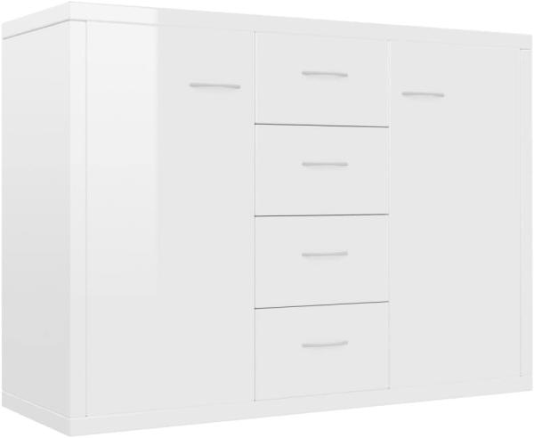 vidaXL Sideboard, Hochglanz-Weiß, 88 x 30 x 65 cm