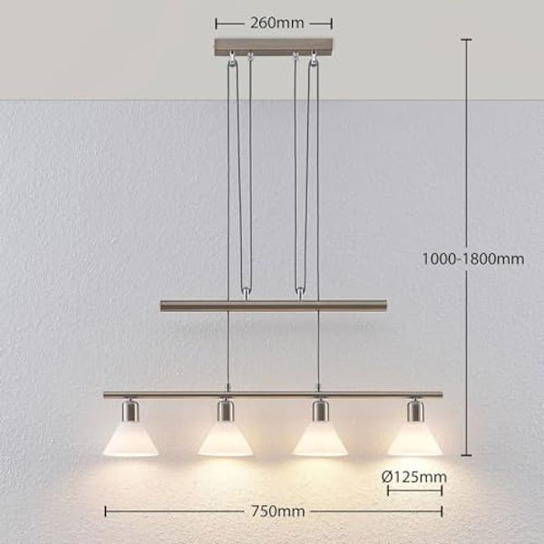 Lindby Hängeleuchte Delira, Metall, Alu IP20, 4 x 40 W Bild 5