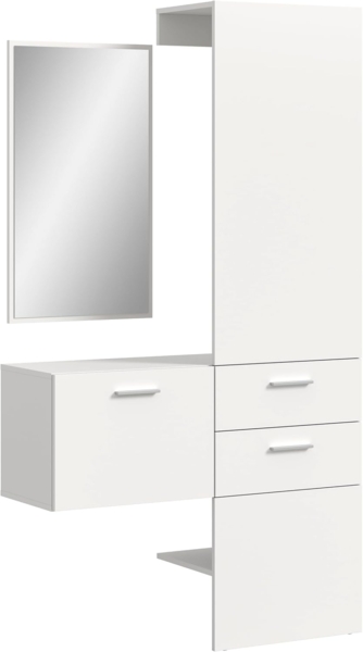 Garderobenkombination (B/H/T: 104x190x36 cm) in weiß Melamin
