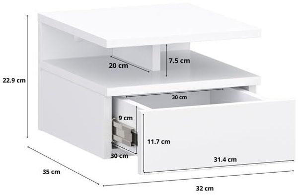 Nachtkonsole T01 Nachtschrank 32x35x23cm weiß Bild 3