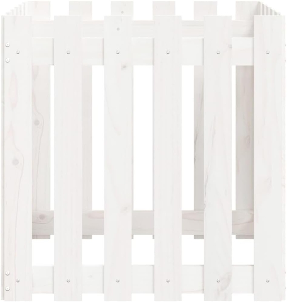 vidaXL Pflanzkübel Lattenzaun-Design Weiß 60x60x60cm Massivholz Kiefer 832458 Bild 6