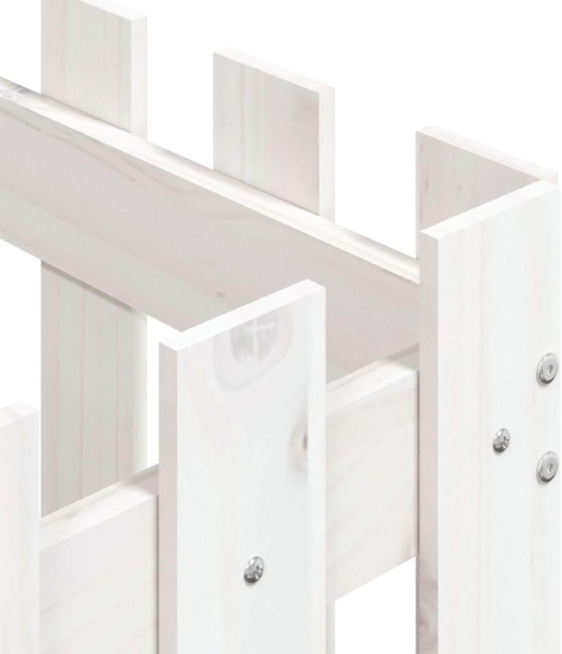 vidaXL Pflanzkübel Lattenzaun-Design Weiß 60x60x60cm Massivholz Kiefer 832458 Bild 7