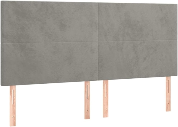 vidaXL Boxspringbett mit Matratze & LED Hellgrau 160x200 cm Samt 3136011 Bild 7