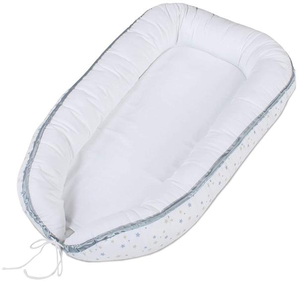 babybay Kuschelnest, weiß Sternemix sand/azurblau