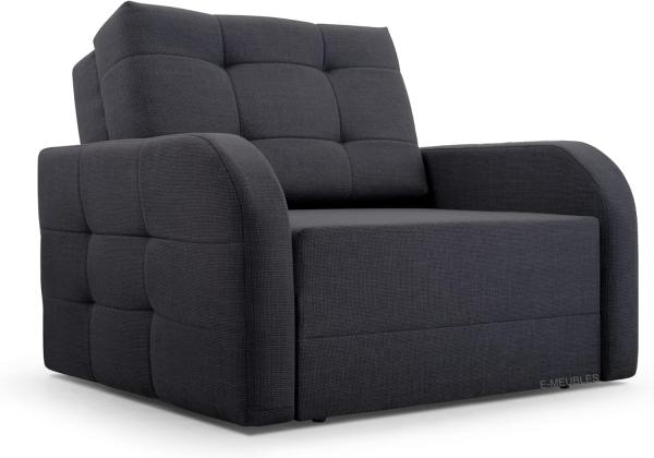 MOEBLO Kindersofa Porto 80, Schlafsessel Sofa Sessel Jugendsofa Schlafsofa 1-Sitzer Gästebett, mit Schlaffunktion, mit Bettkasten, Dunkelgrau