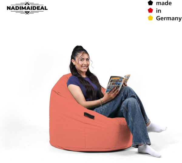 Nadimaideal Sitzsack Tropfenform Kastanie | Bodenkissen für Kinder & Erwachsene | Indoor & Outdoor | Gaming Sitzsack - Sitzkissen - Beanbag | Füllung EPS Perlen (Sunflower, XXL-Durchmesser 88 cm) Bild 7