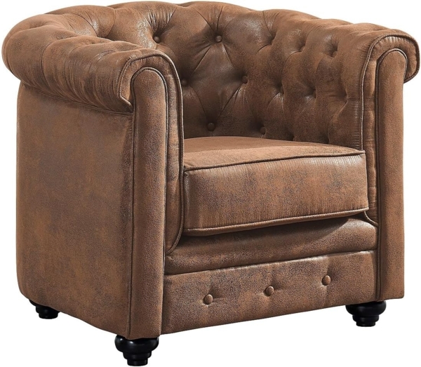 Vente-unique - Sessel - Microfaser - Vintage-Look - CHESTERFIELD