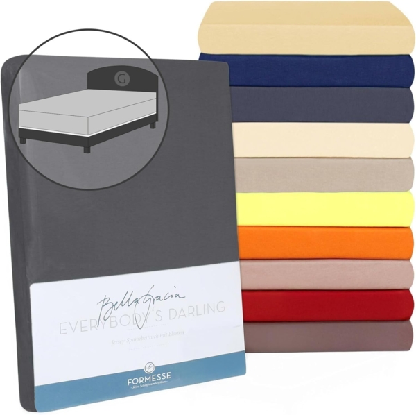 Formesse Boxspring Spannbettlaken Bella Gracia Alto|180x200 - 200x220 cm| anthrazit