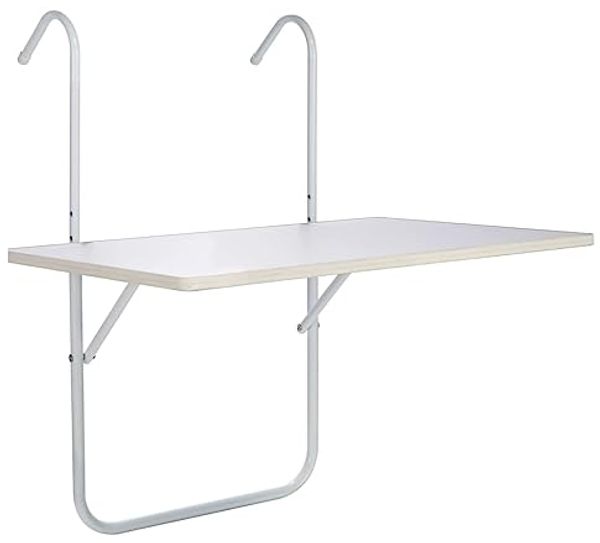 HI Balkon-Klapptisch Weiß 60 × 40 × 1,2 cm