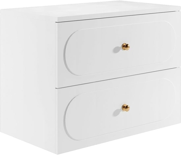 Vente-unique - Badezimmermöbel hängend mit Ablageplatte - Weiß - 80 cm - SATOBAL