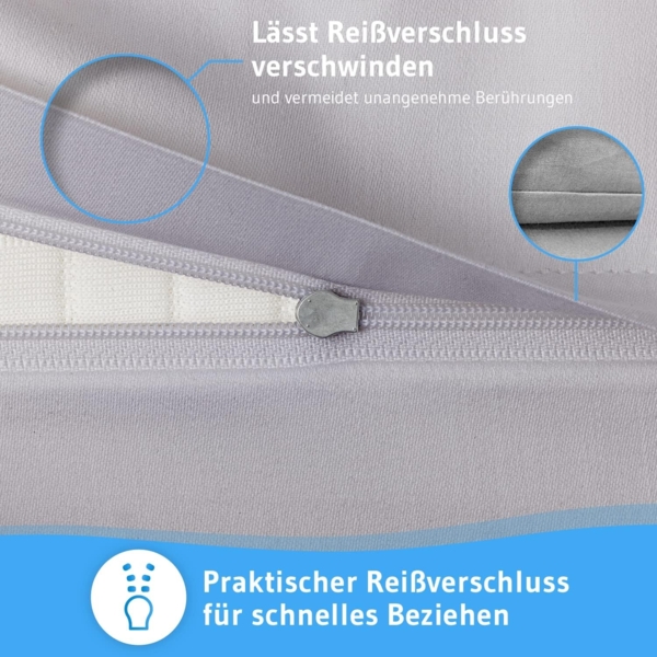 Mako-Satin Bettwäsche Grau / Weiß 135x200 + 80x80 Bild 5