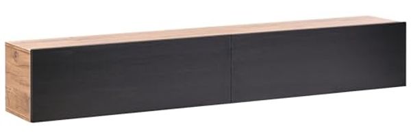 Wandmontierter TV-Schrank GLADSTONE Braun Schwarz