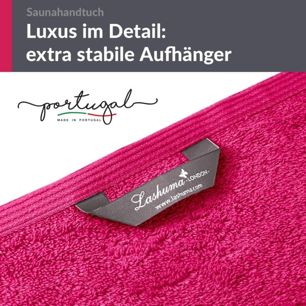 Lashuma Saunatuch London, Frottee (1-St), Badetuch extra lang 85x220 cm, Handtuch Wellness Bild 3