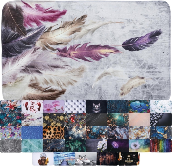 Sanilo Schaum-Badematte mit Motiv, viele schöne Badteppiche zur Auswahl, Höhe 15 mm, rutschhemmend beschichtet, schnell trocknend, strapazierfähig, rechteckig, waschbar, sehr weich, hochwertig & modern, verschiedene Größen